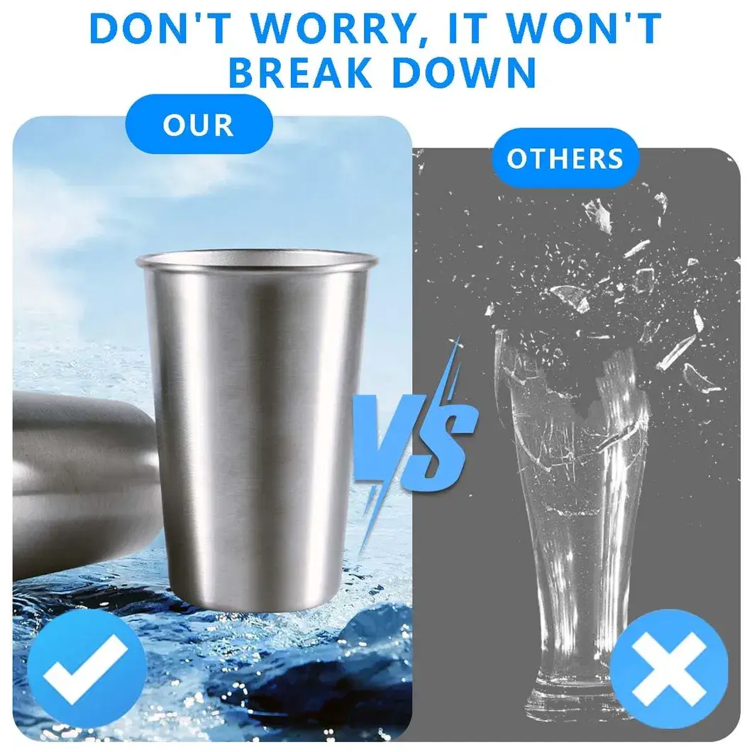 Pint Cốc Thép Không Gỉ Chất Lượng cao cho Uống Bia và Nước Uống, Phù Hợp sử dụng tại Quán Bar, Nhà Hàng và Gia Đình hình ảnh 16-description