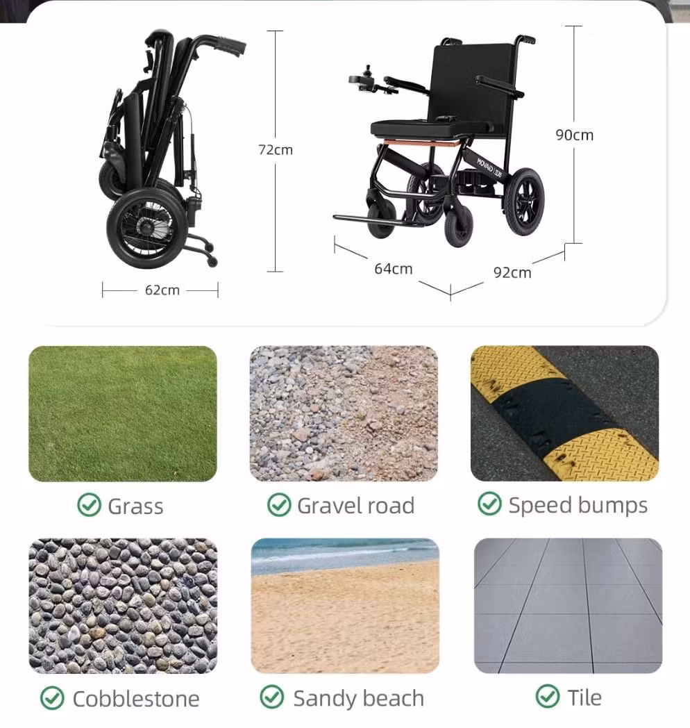 Xe lăn điện nhẹ và di động 11kg sử dụng sợi Carbon năm 2023 cho động cơ không chổi than hình ảnh 16-description