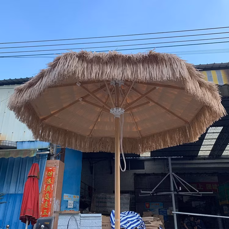 Ô dù bãi biển kiểu Hawaii từ chất liệu rơm PP phù hợp cho sân ngoại trời hình ảnh 16-description