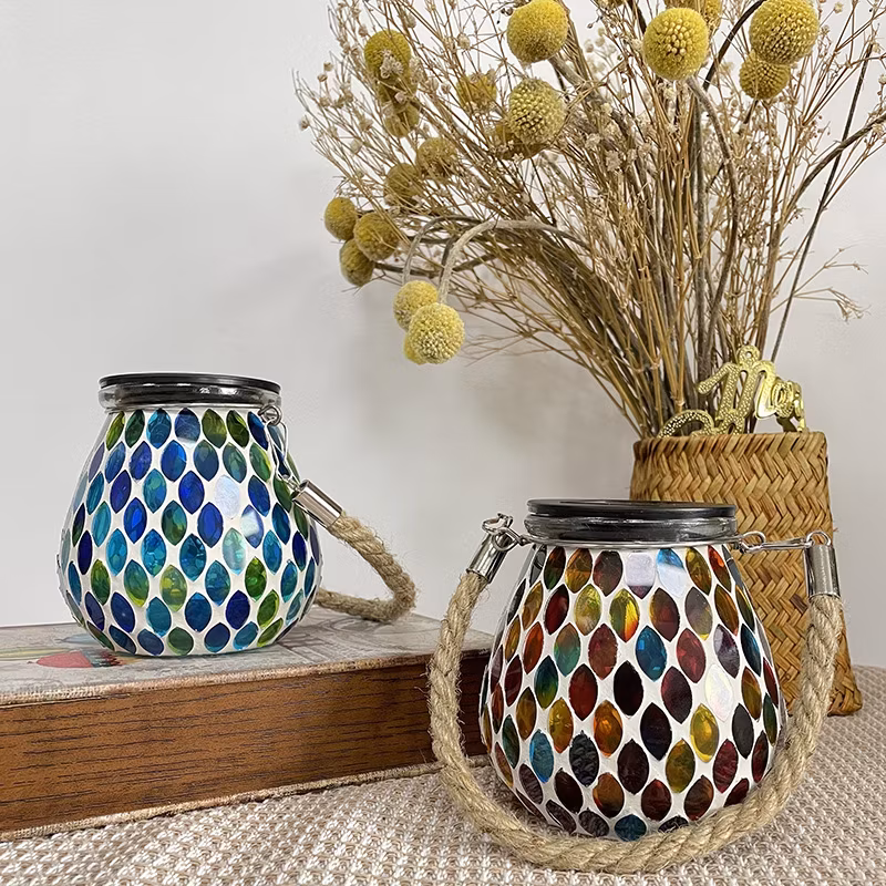 Đèn lồng gốm mosaic năng lượng mặt trời chất lượng cao dành cho không gian ngoại thất hình ảnh 16-description