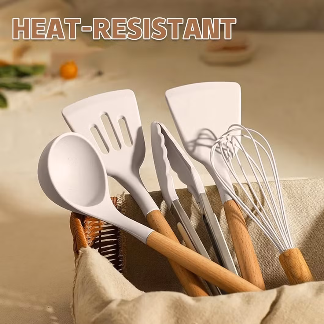 Bộ Dụng Cụ Nhà Bếp Silicone, Sản Phẩm Gỗ Thiên Nhiên, An Toàn Cho Môi Trường hình ảnh 16-description