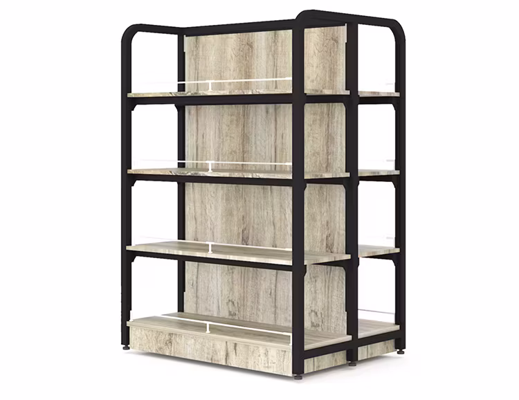 Đỡ trưng bày mỹ phẩm chất lượng cao từ thép và gỗ hình ảnh 16-description