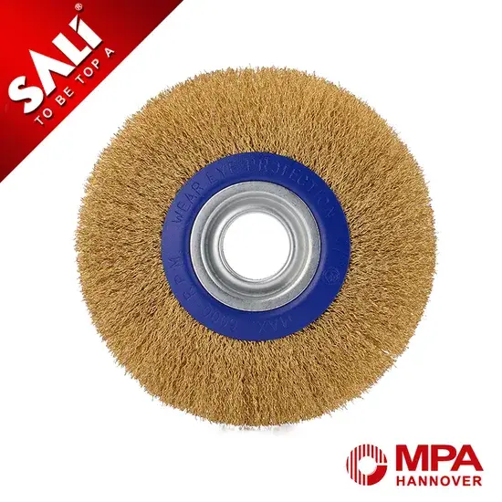 Bàn chải tròn gắn trục 175mm với dây đồng có đường kính 0.3mm
