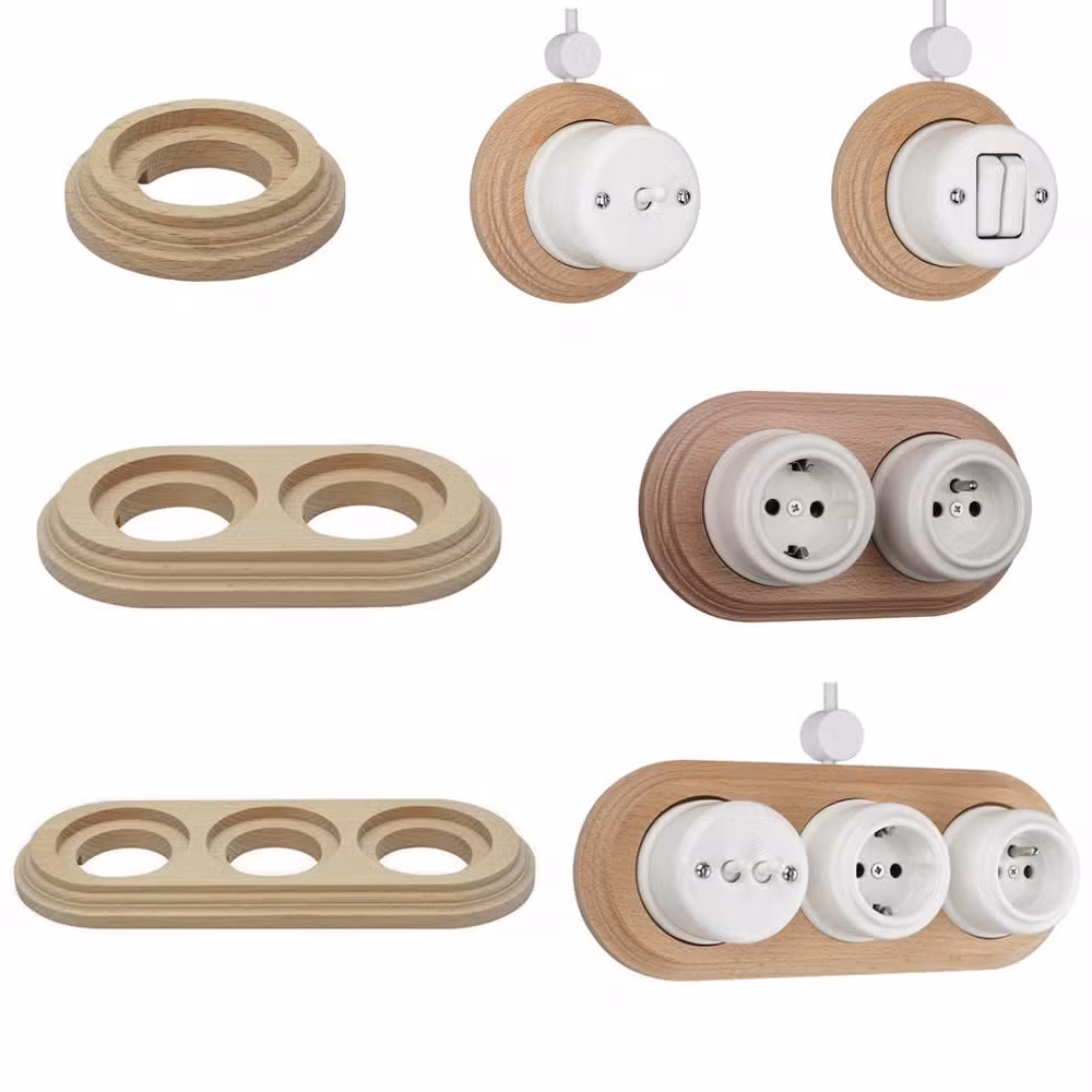 Công tắc điện gốm cổ điển phù hợp với hệ thống điện Đan Mạch, Hy Lạp và Iceland hình ảnh 17-description