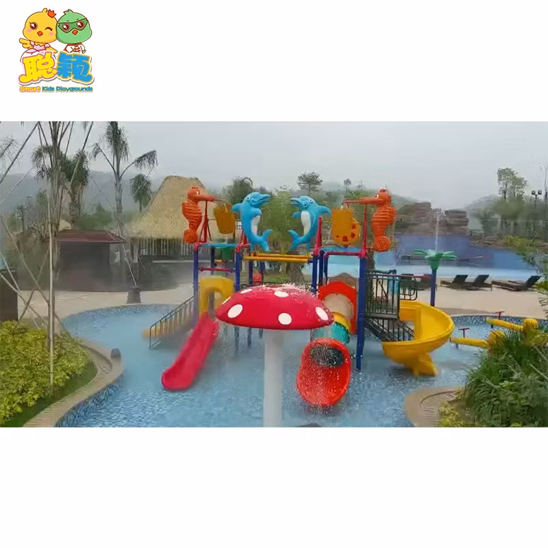 Công viên nước giải trí dành cho trẻ em với cầu trượt nước chất lượng cao từ sợi thủy tinh hình ảnh 17-description