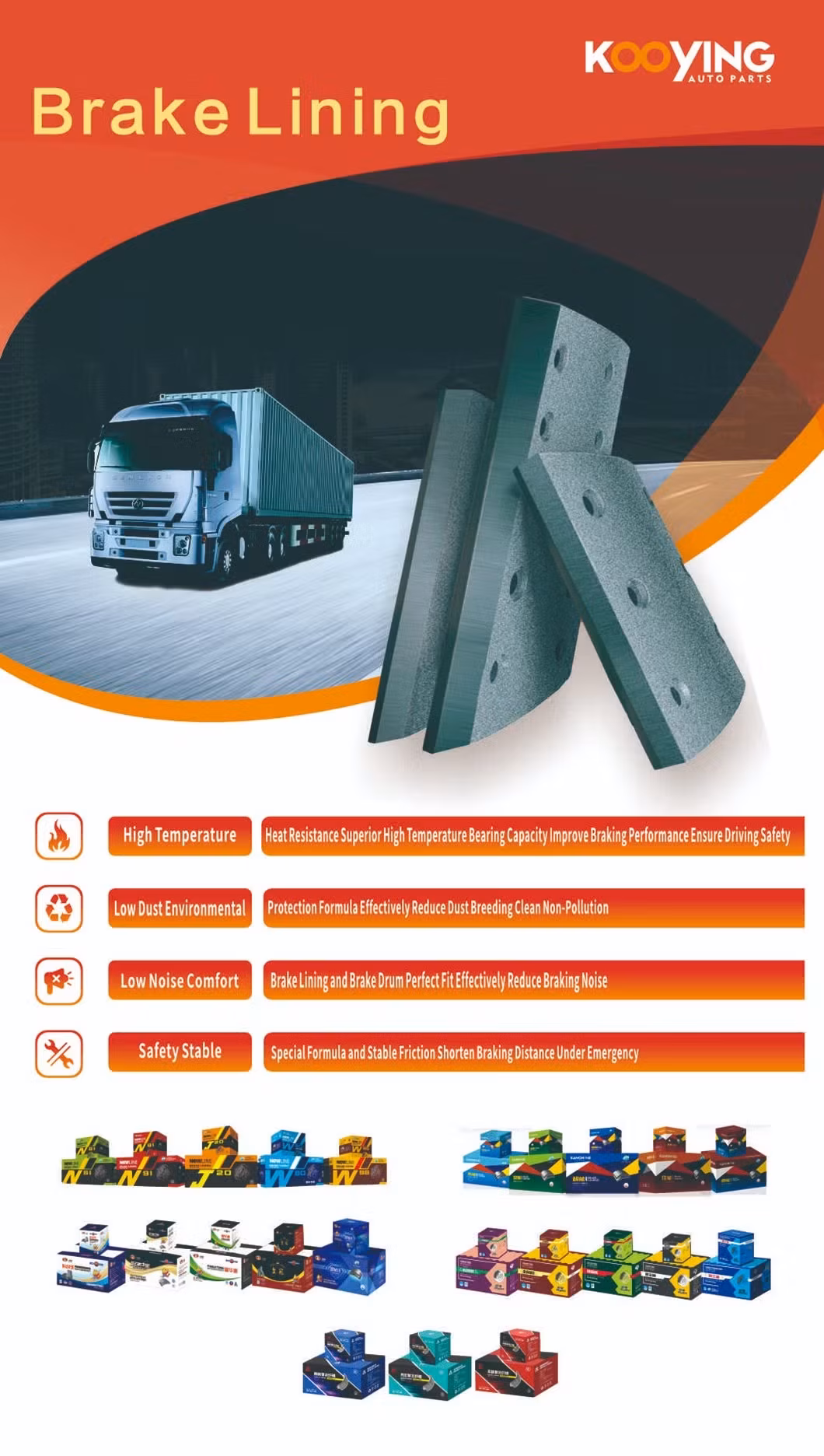 EQ 153: Lót phanh trước sợi gốm thủy tinh cho Kinglong, Yutong, FAW, Jiefang, Dognfeng 44066-90113 hình ảnh 17-description