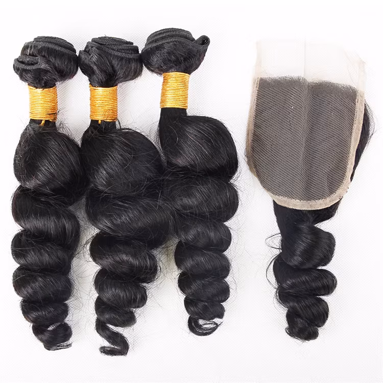 Tóc nguyên chất Mink Brazilian nối phần đóng kín - Sóng lỏng sâu và tóc virgin hình ảnh 17-description