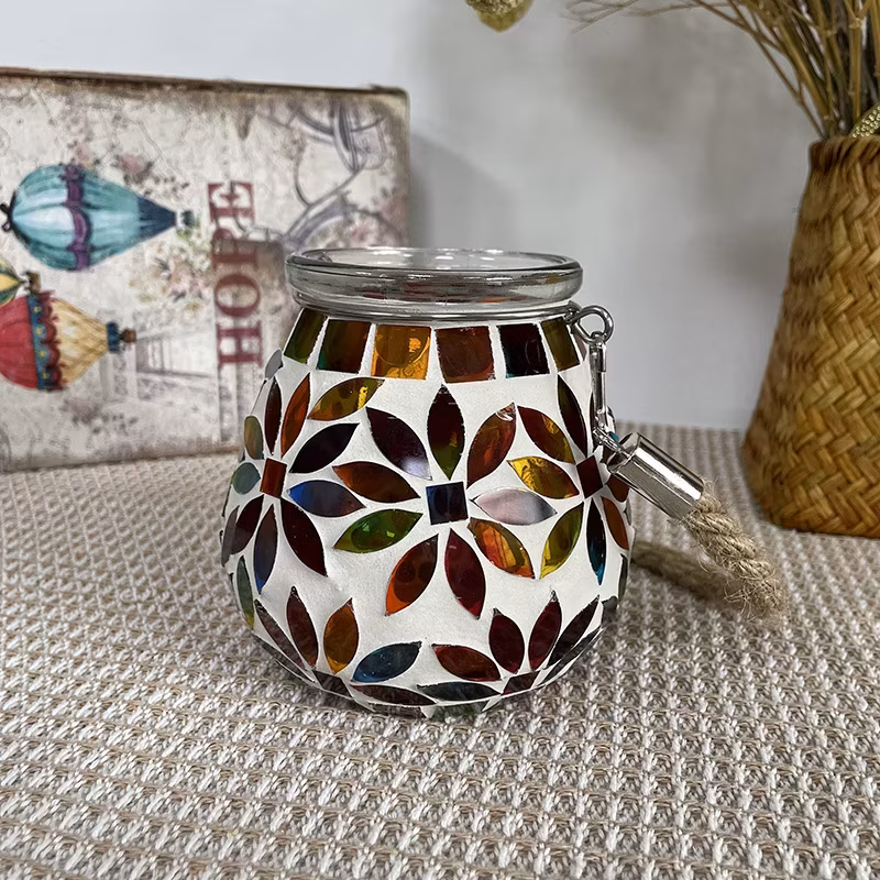 Đèn lồng gốm mosaic năng lượng mặt trời chất lượng cao dành cho không gian ngoại thất hình ảnh 17-description