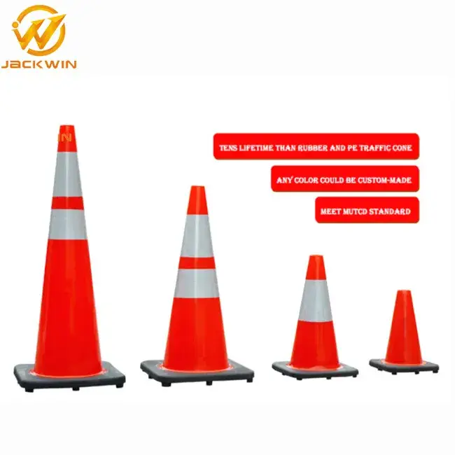 Côn giao thông PVC an toàn 18 28 36 mềm dẻo với đế cao su màu đen hình ảnh 12-description