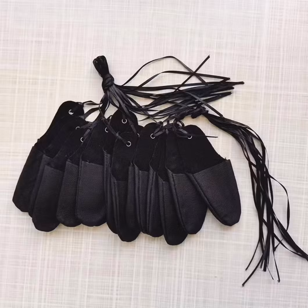 Găng tay da bảo vệ ngón tay, cứu thương và bảo vệ lông, chất liệu da đen hình ảnh 18-description