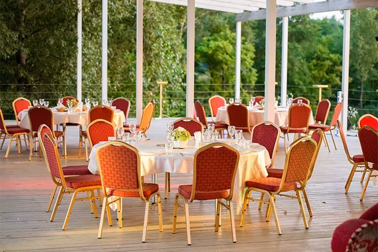Ghế cưới, tiệc, và khách sạn bằng vàng bạc, thiết kế xếp chồng tiện lợi hình ảnh 18-description