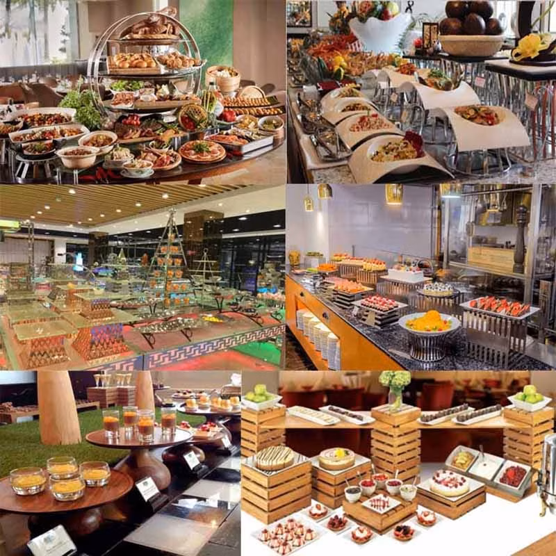 Thiết bị tiệc buffet hiện đại dành cho nhà hàng khách sạn, bao gồm nắp bản lề treo móc và chén giữ nhiệt kiểu Ấn Độ cho đám cưới hình ảnh 18-description