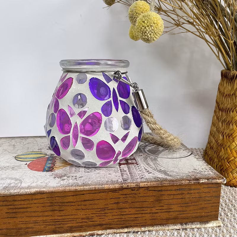 Đèn lồng gốm mosaic năng lượng mặt trời chất lượng cao dành cho không gian ngoại thất hình ảnh 18-description