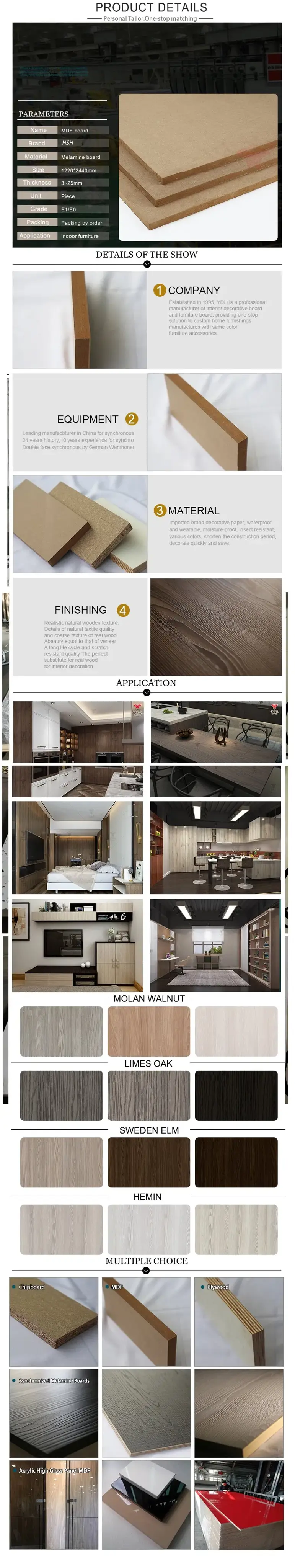 Bảng MDF Melamine Gỗ Chipboard 18mm Tráng Bóng Trắng UV, Phù Hợp Cho Trang Trí Nội Thất hình ảnh 13-description