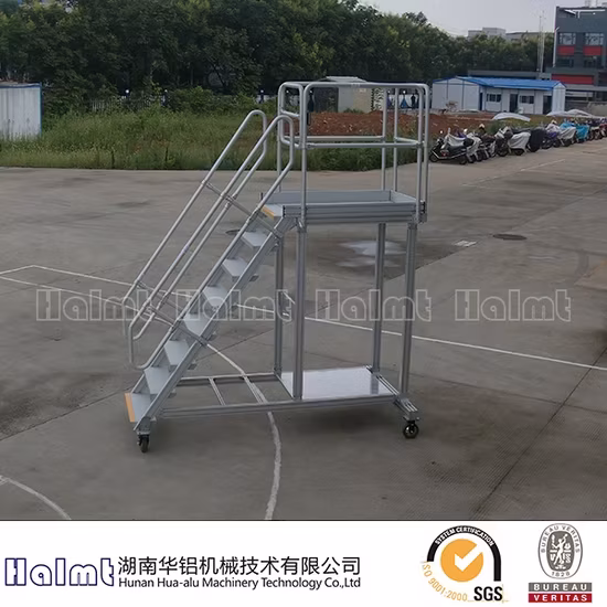 Thang nhôm thẳng một bước cấp có cổng an toàn