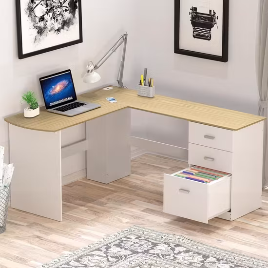 Bàn học từ gỗ phong cách cho văn phòng tại nhà và phòng khách hình ảnh 1-description