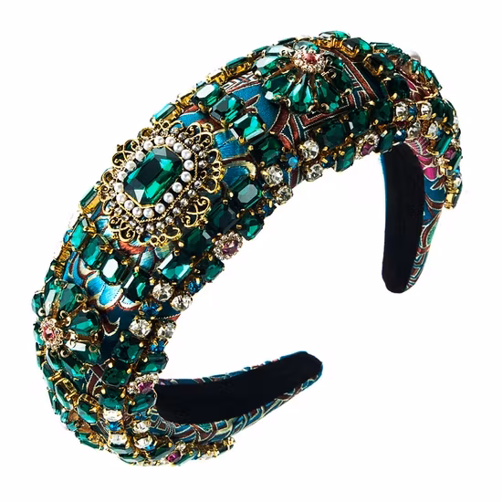 Băng đô tóc mút Baroque dày phong cách công nghiệp nặng, thiết kế đầu khoan độc đáo hình ảnh 1-description