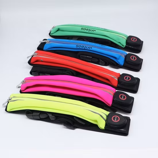Đèn LED sạc lại - Đai chống nước phản quang unisex có túi thun đeo hông, lý tưởng cho du lịch ngoại ô và dã ngoại