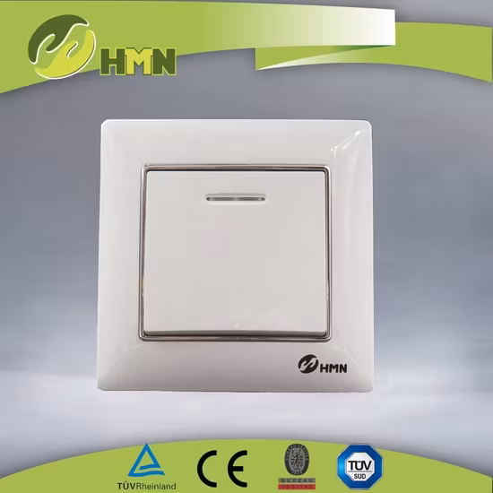 Bảng màu sắc 2 Công tắc tường bạc với đèn LED theo Tiêu chuẩn EU CE/TUV/CB