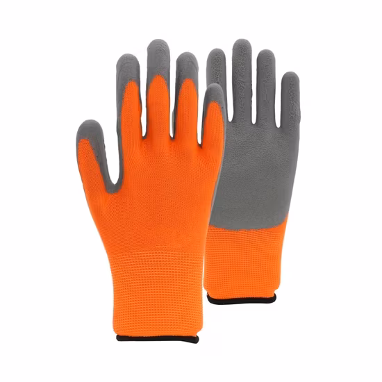 Găng tay bảo hộ được làm từ polyester lót thoáng khí, chống mài mòn với phủ latex xếp ly hình ảnh 1-description