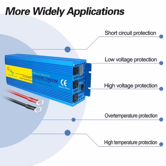 Vận hành liên tục của bộ biến tần Evergrn 3kw 3000W 3500W 7000W với ổ cắm Au 12V đến 220V