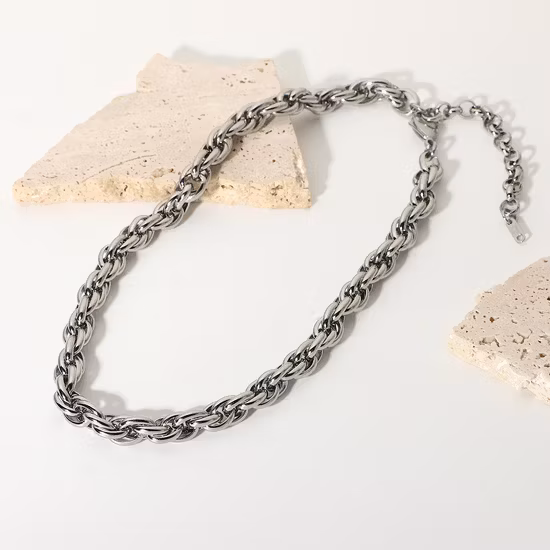 Dây chuyền cổ inox 316L phong cách hip hop thiết kế kiểu choker, có thể điều chỉnh kích thước