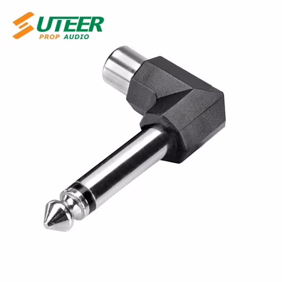 Adapter Đầu cắm Mono 6.35mm sang RCA Nữ Góc Phải - Bộ chuyển đổi 1/4 inch