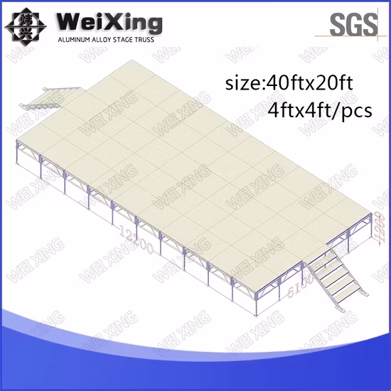 Sân khấu cưới cao cấp 40X20FT từ hợp kim nhôm với hệ thống ánh sáng tinh tế