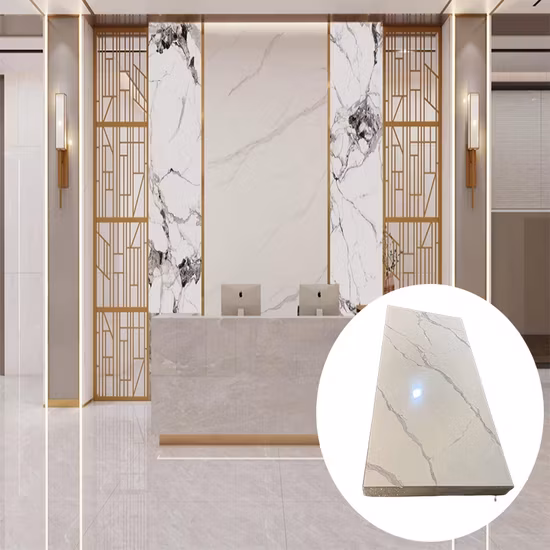 Tấm ốp tường trang trí chất lượng cao từ nhựa PVC/UV giả đá cẩm thạch dùng trong xây dựng hình ảnh 1-description