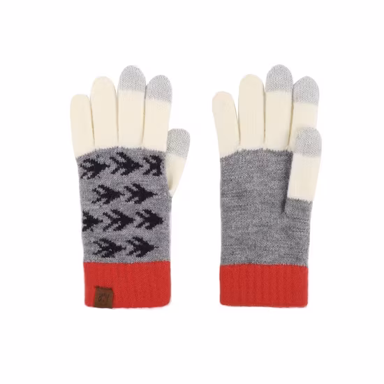 Găng tay mùa đông chất liệu nhung plus retro jacquard, thiết kế dệt kim và chức năng chạm màn hình hình ảnh 1-description