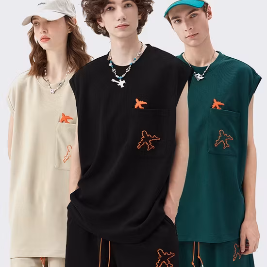 Áo gile nam chất liệu polyester không tay cao cấp màu sắc độc đáo được cá nhân hóa bằng kỹ thuật thêuống.