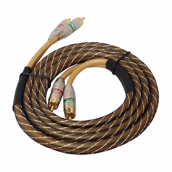Cáp Âm Thanh 2RCA sang Jack Nam 1/8, Cáp Âm Thanh Y cho Subwoofer với Bảo Vệ hình ảnh 1-description