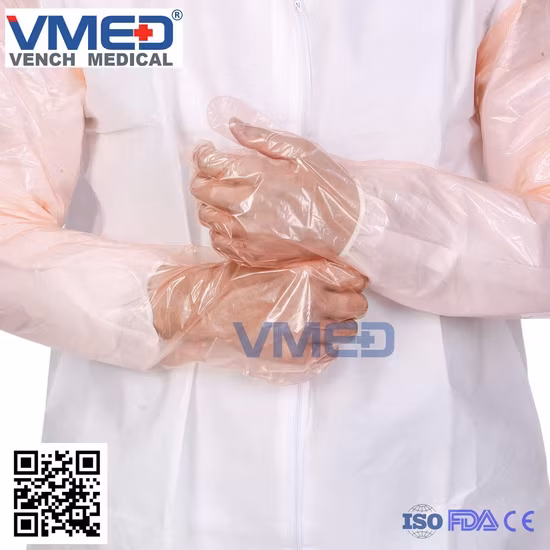 Găng tay dài thú y sử dụng một lần, vật liệu LDPE an toàn, bảo vệ phẫu thuật bằng nhựa hình ảnh 1-description