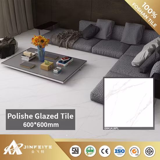 Gạch đá cẩm thạch trắng Carrara 600*600mm, Thiết kế mới từ Nhà máy chất lượng Foshan, Giá bán sỉ