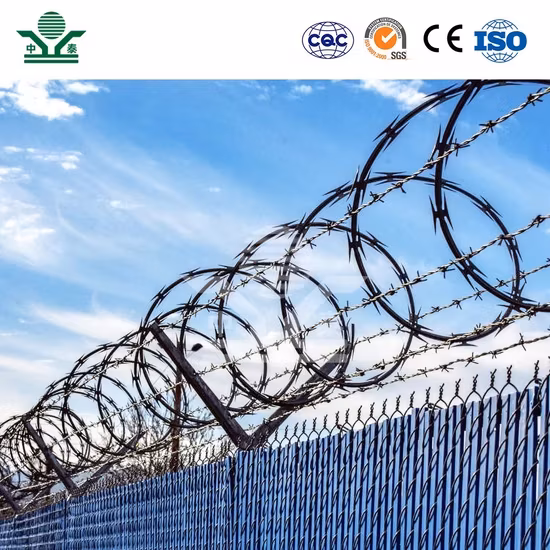 Dây kẽm gai xoắn Zhongtai Trung Quốc - Sản phẩm đường kính 300mm 450mm 730mm cho hàng rào an ninh sân trước