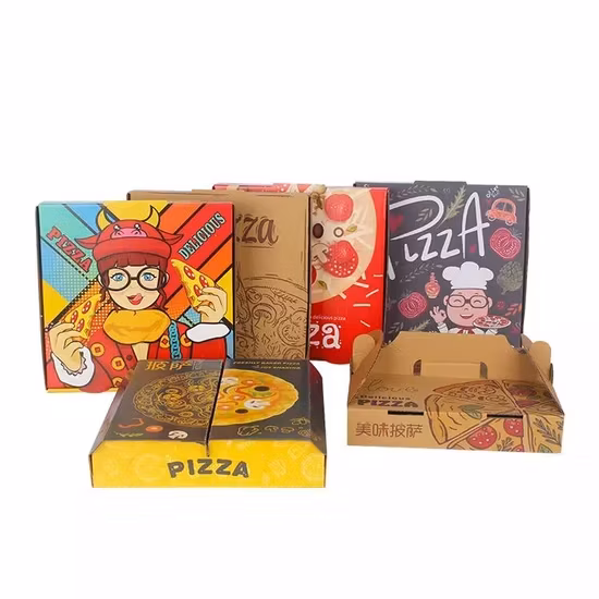 Hộp pizza in logo theo yêu cầu, thiết kế hình chữ nhật, an toàn với môi trường, hộp pizza đựng để mang về hình ảnh 1-description