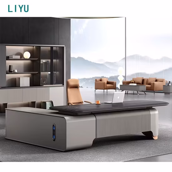 Bàn làm việc da cao cấp cho giám đốc văn phòng, thiết kế hiện đại