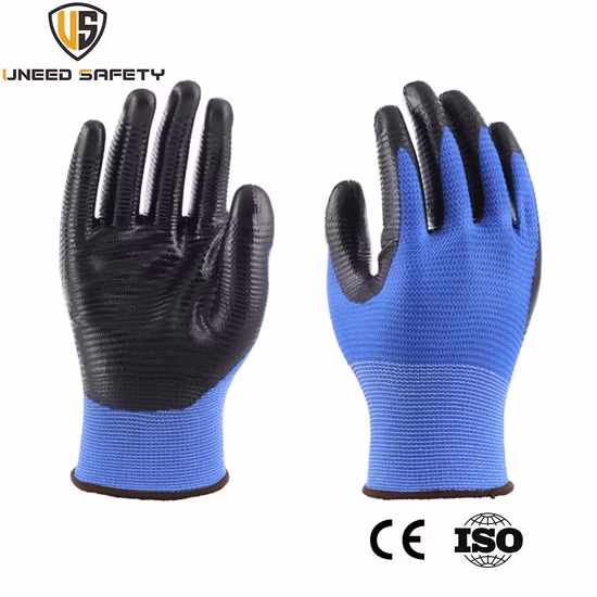 Găng tay làm việc an toàn bảo vệ tay, vỏ nylon phủ nitrile