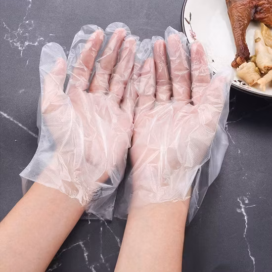 Găng tay nhựa trong suốt chống thấm nước, đơn sử dụng từ polyethylene HDPE, LDPE hình ảnh 1-description