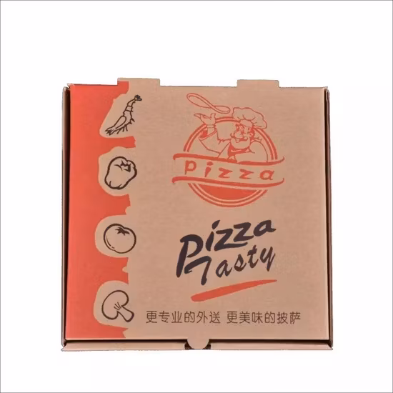 Hộp pizza in logo theo yêu cầu, thiết kế hình chữ nhật, an toàn với môi trường, hộp pizza đựng để mang về