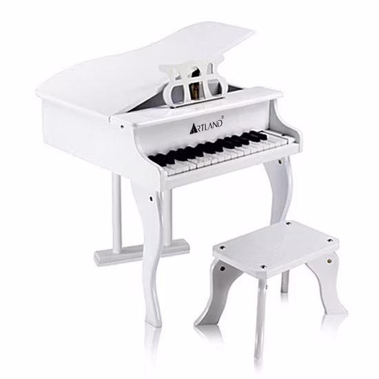 Đàn piano màu trắng dành cho bé, sản phẩm chơi đồ chơi âm nhạc hình ảnh 1-description