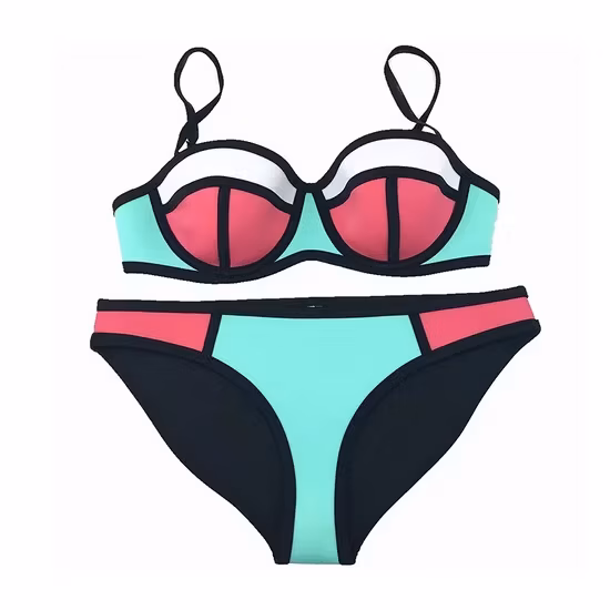 Đồ bơi hai mảnh neoprene phong cách dành cho phụ nữ, đa dạng màu sắc, điểm nhấn hoàn hảo cho du lịch biển hình ảnh 1-description