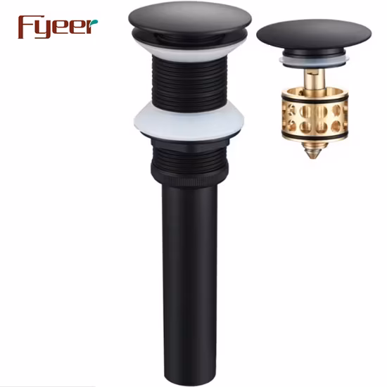 Bộ thoát nước Fyeer không có lỗ thoát nước từ đồng đen chất lượng cao hình ảnh 1-description