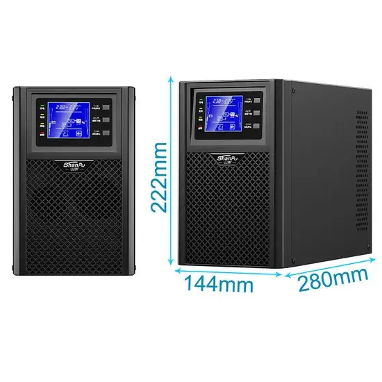 UPS điều chỉnh điện áp 1kVA và 2kVA, nguồn điện 220V 50Hz với pin ngoài
