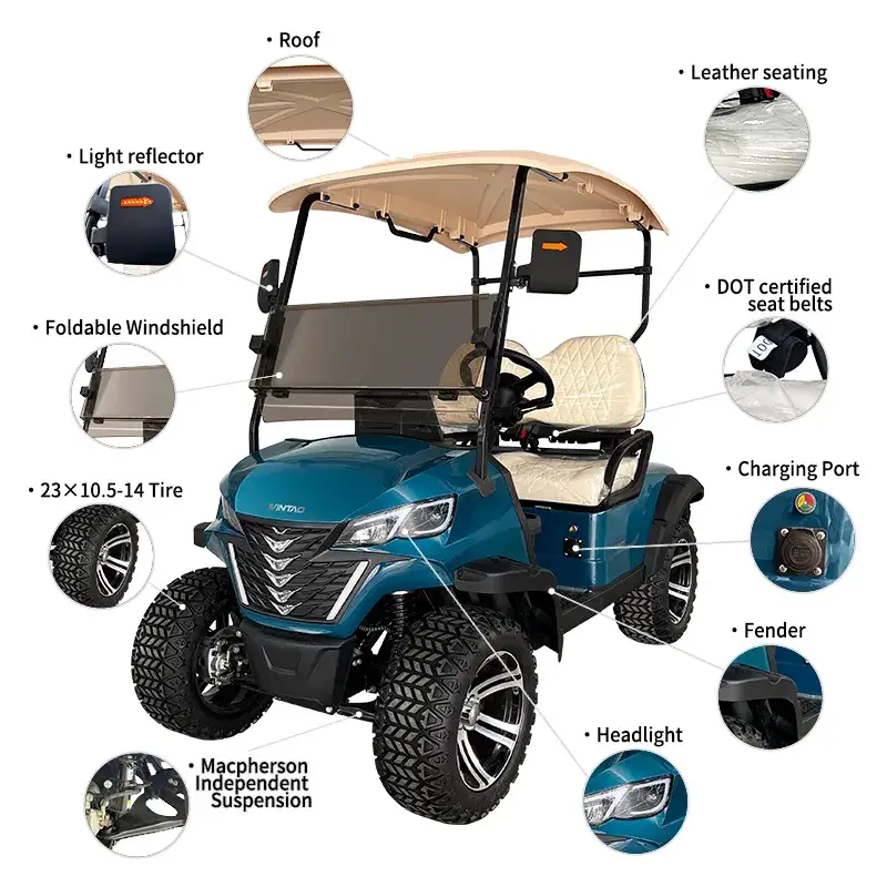 Xe điện golf cart 4 chỗ ngồi, phù hợp với quy định giao thông đường phố hình ảnh 14-description