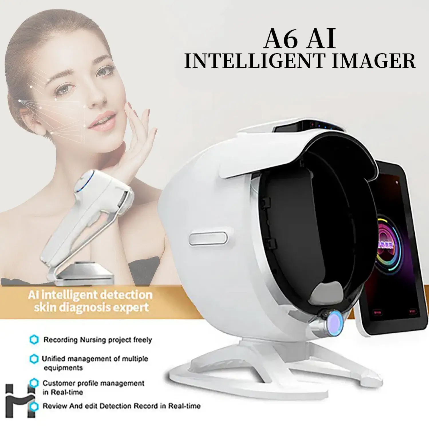 Máy Phân Tích Da và Quét Mặt 3D A6 Gương Ma Thuật với Màn Hình 15.6 Inch