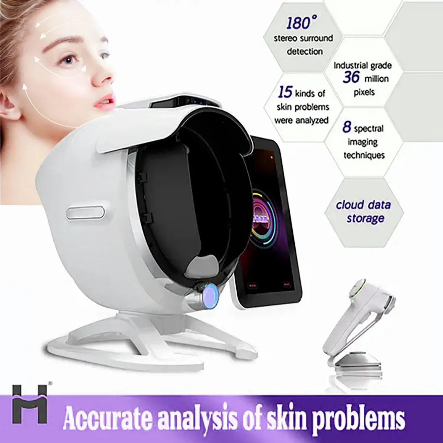 Máy Phân Tích Da và Quét Mặt 3D A6 Gương Ma Thuật với Màn Hình 15.6 Inch