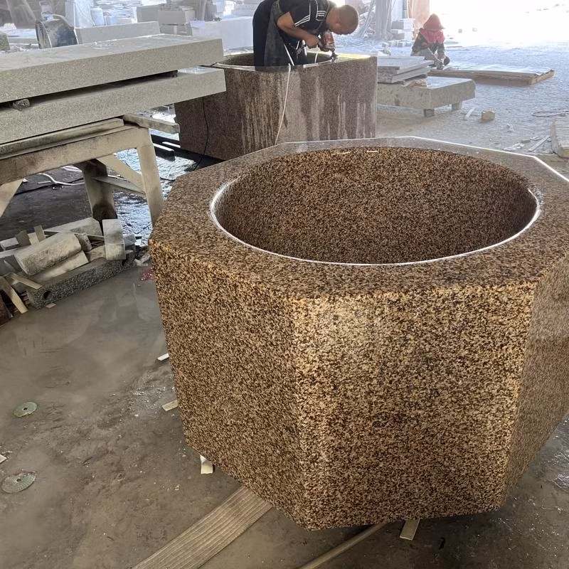 Bàn tròn chạm khắc tay từ đá granit hình ảnh 20-description