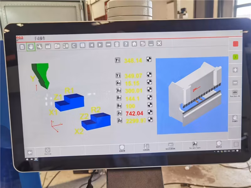 Thiết bị máy uốn kim loại thủy lực CNC 250ton/ 4000mm 4+1 trục với bộ điều khiển Delem hình ảnh 24-description