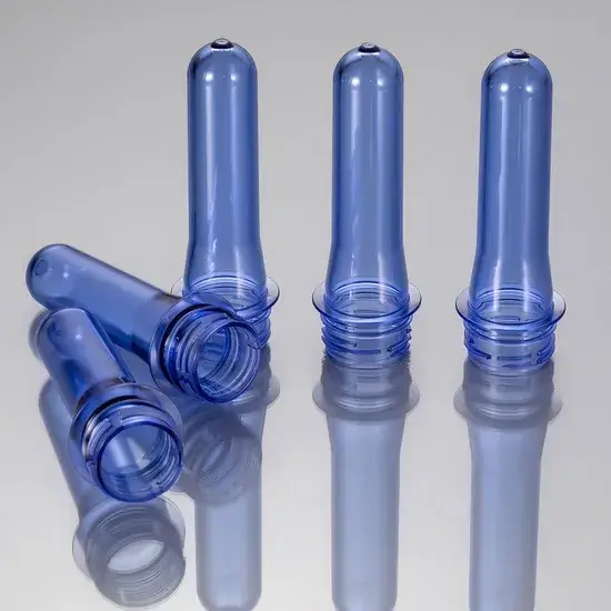 30mm 45mm 55mm Bình Pet Trong Suốt Màu Xanh Dương Có Nắp, Sản Phẩm Cổ Ngắn 28mm